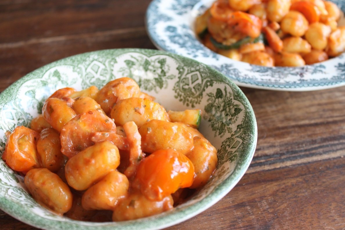 Gnocchi met tomaten blauwe kaas saus recept foodblog Foodinista snel en simpel