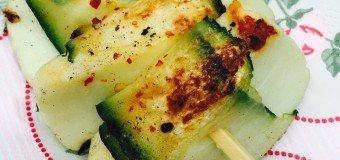 Haloumi Courgette spies BBQ recept foodblog Foodinista