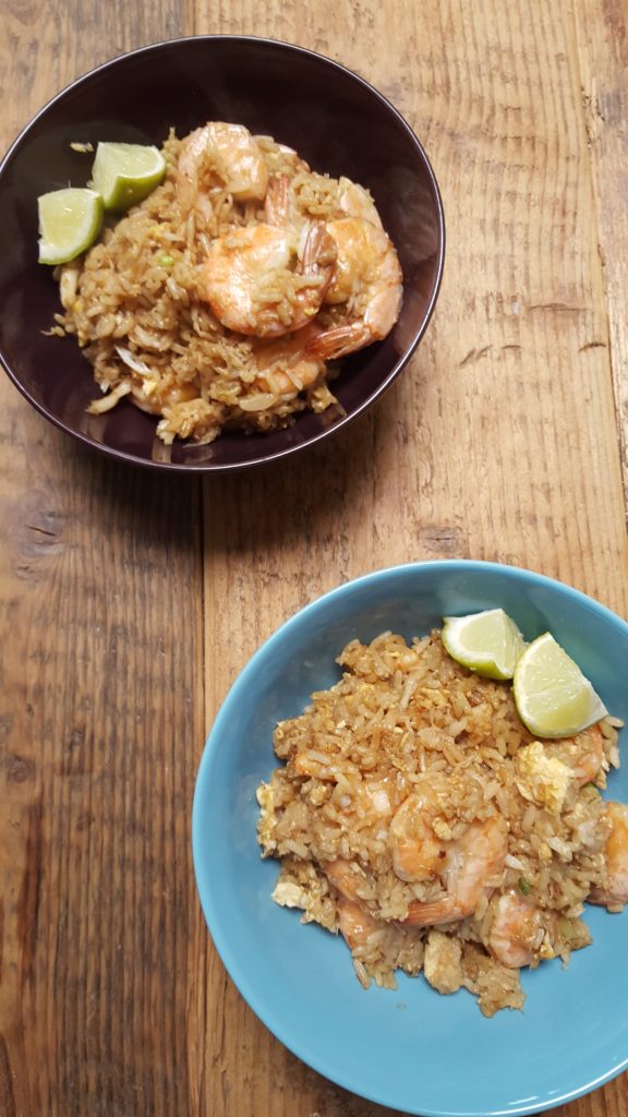 Thaise gebakken rijst met krab en garnalen simpel en snel recept foodblog Foodinista