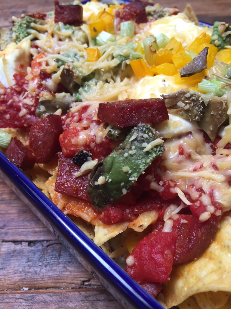 Nacho's met chorizo en paprika ovenschotel recept Foodblog Foodinista