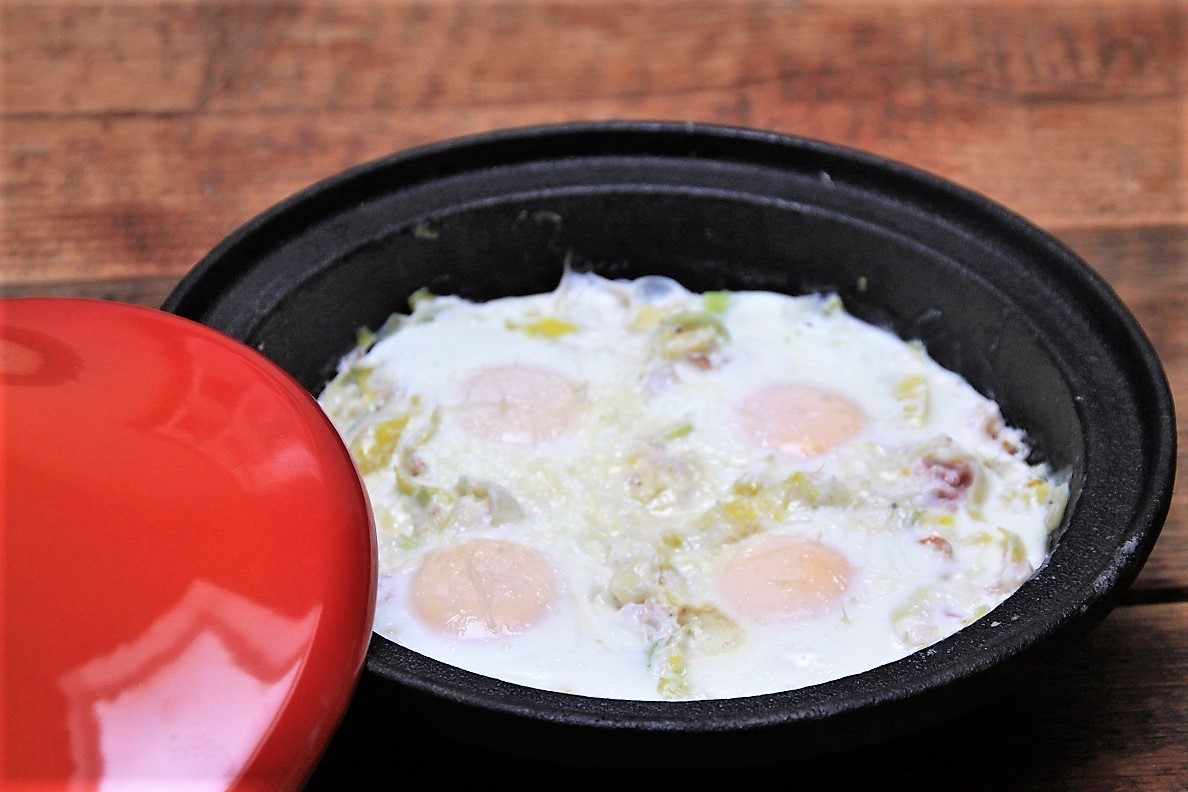 Romige prei tajine met ei en zalm recept van Foodblog Foodinista