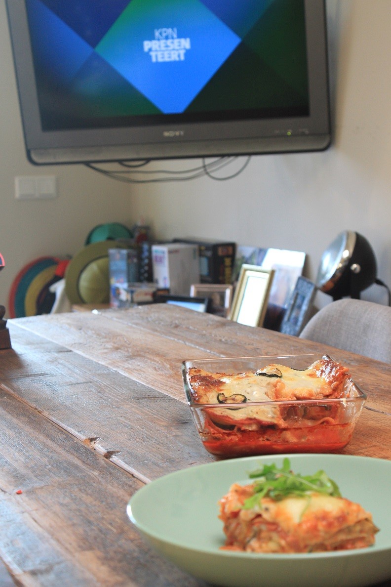 Lasagne met geroosterde courgette en salami van foodblog Foodinista