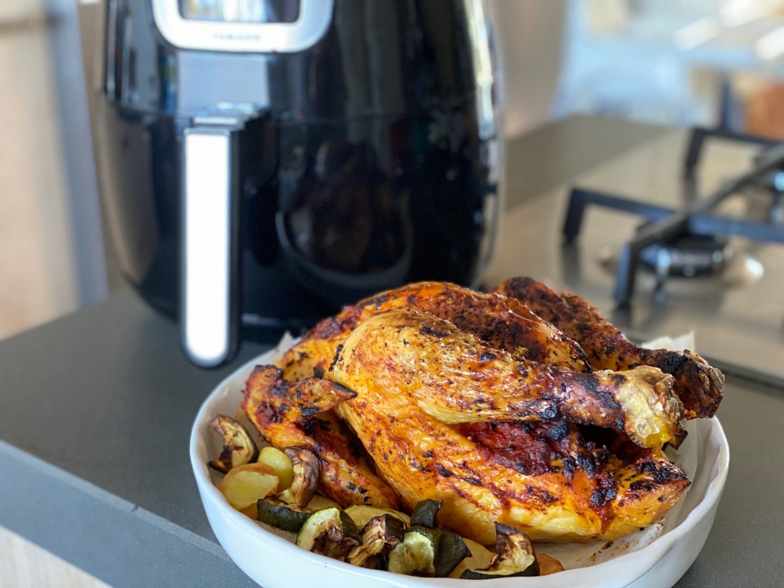 Mediterrane hele kip Airfryer recept Foodinista