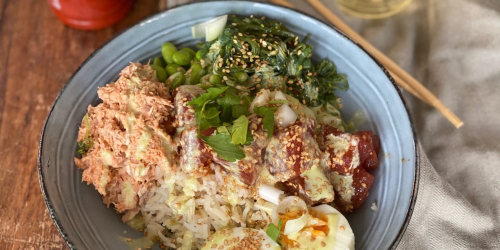 Recept Pittige tonijn poke bowl - Spicy tuna recept - Foodblog Foodinista