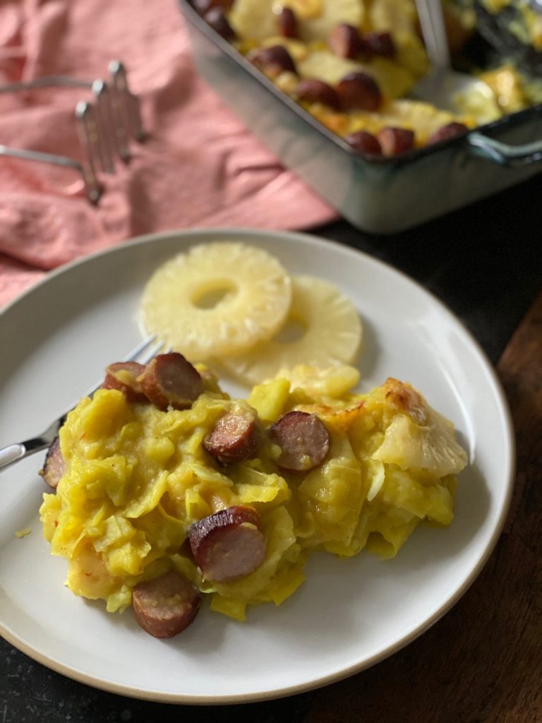 Preistamppot recept met ananas, chilikaas en rookworst - Foodblog Foodinista