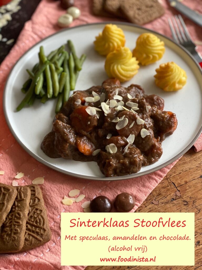 Sinterklaas stoofvlees met speculaas, amandelen en chocolade (Ja echt!)