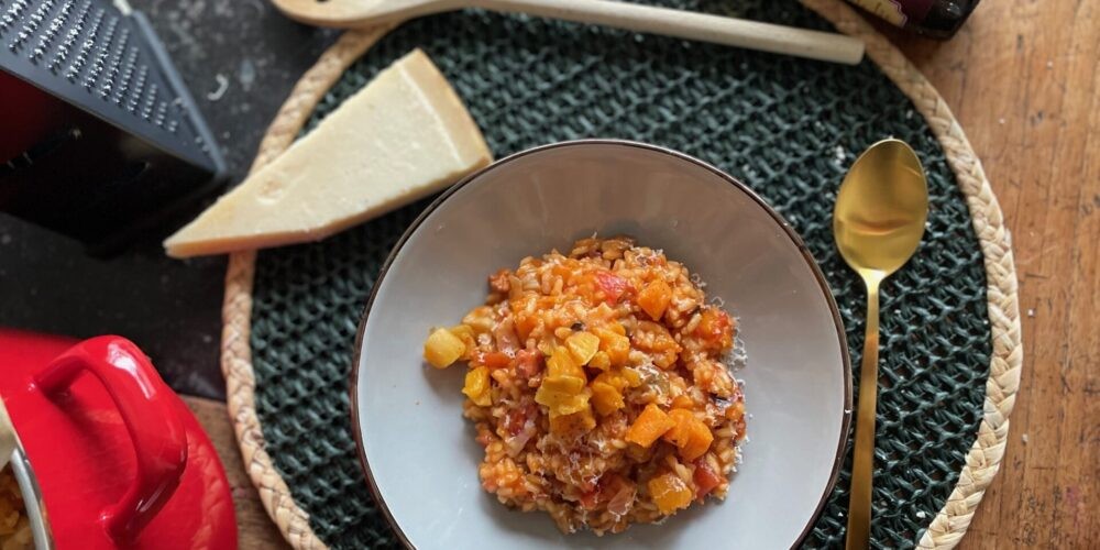 Risotto met bier en gegrilde pompoen met pancetta - Foodblog Foodinista