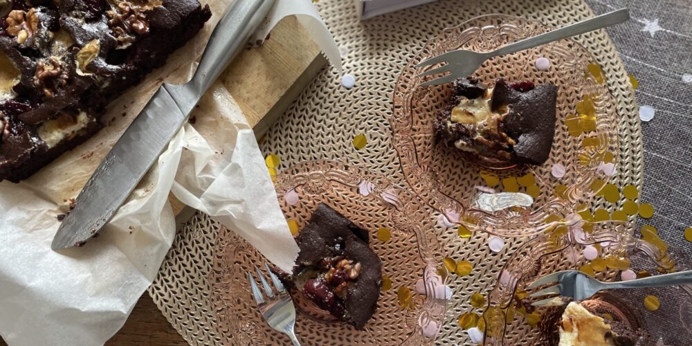 Schwarzwalder brownies met walnoten uit kookboek de Zoete Bakplaat