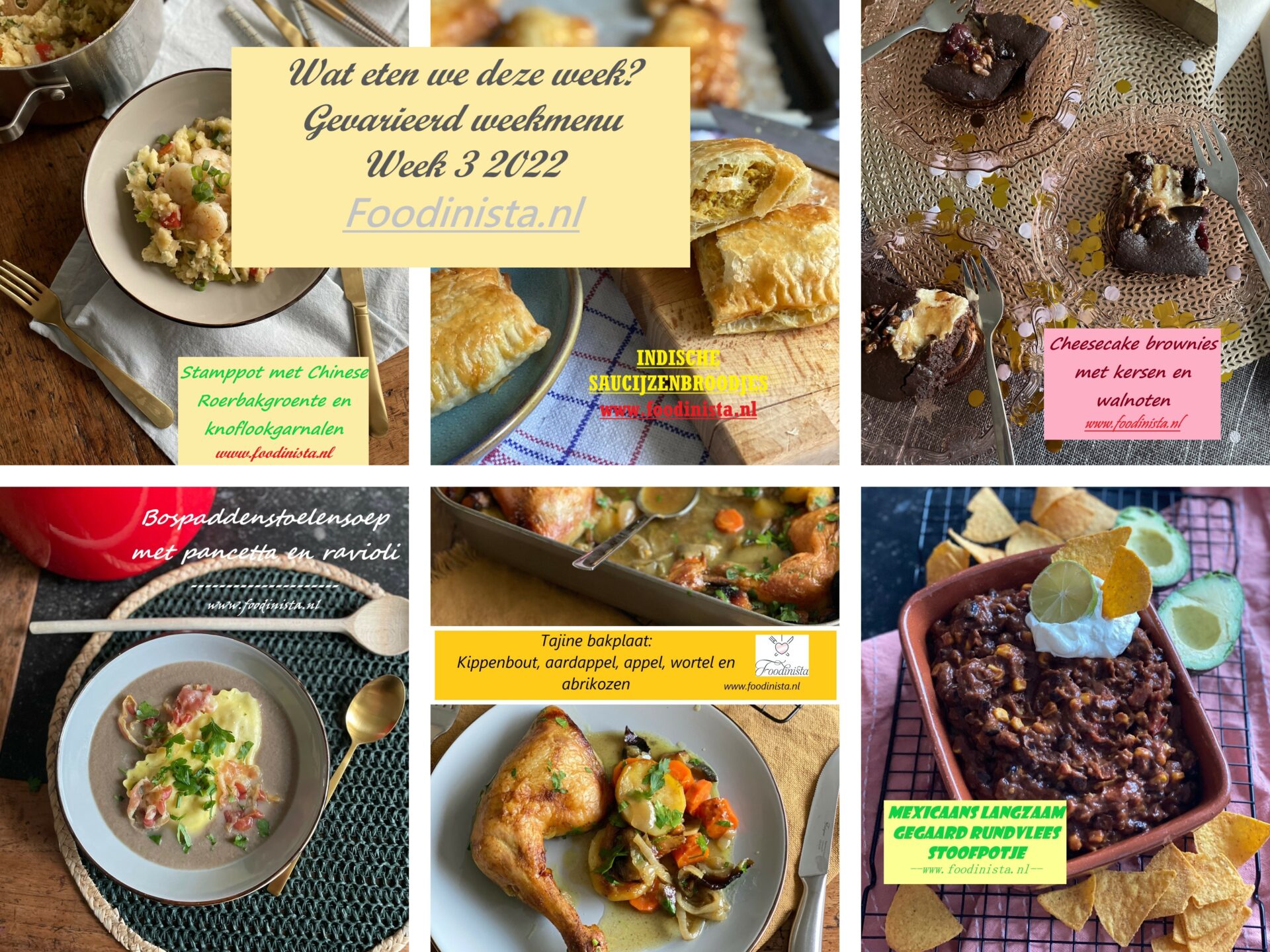 Wat eten we deze week? – Weekmenu Week 3 2022 Foodinista