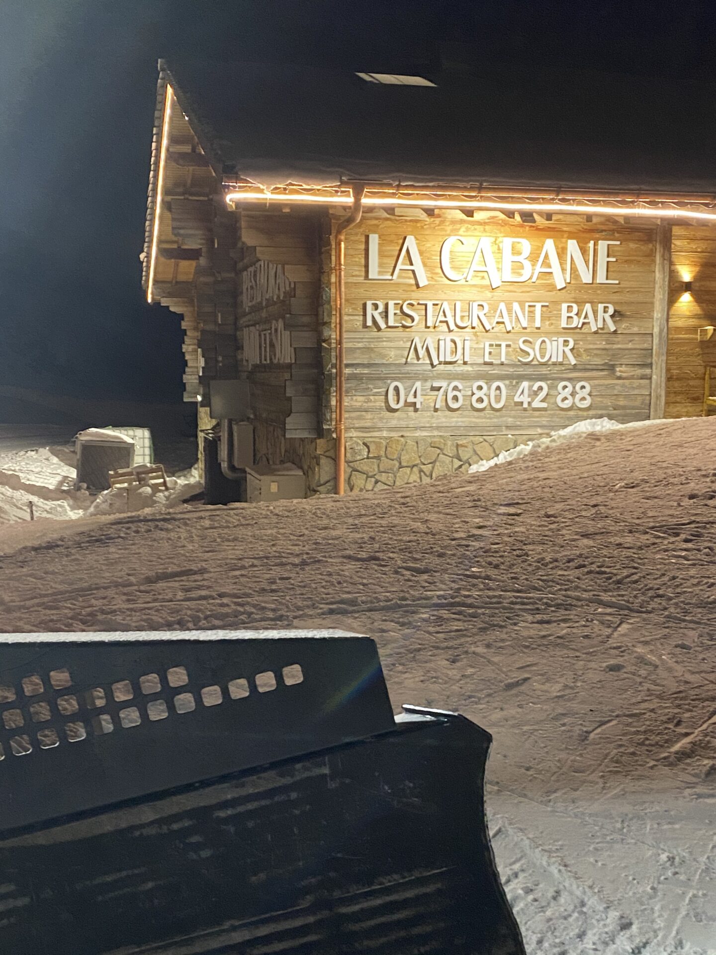 Dineren bij La Cabane in Alpe d'Huez