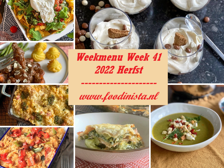 Wat eten we deze week? – Herfst Weekmenu Week 41 2022 Foodinista