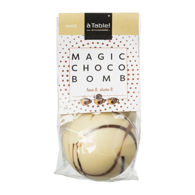Witte chocoladebom voor warme chocolademelk - Kleine kerst cadeautjes tips en leuke dobbel cadeautjes - Foodblog Foodinista