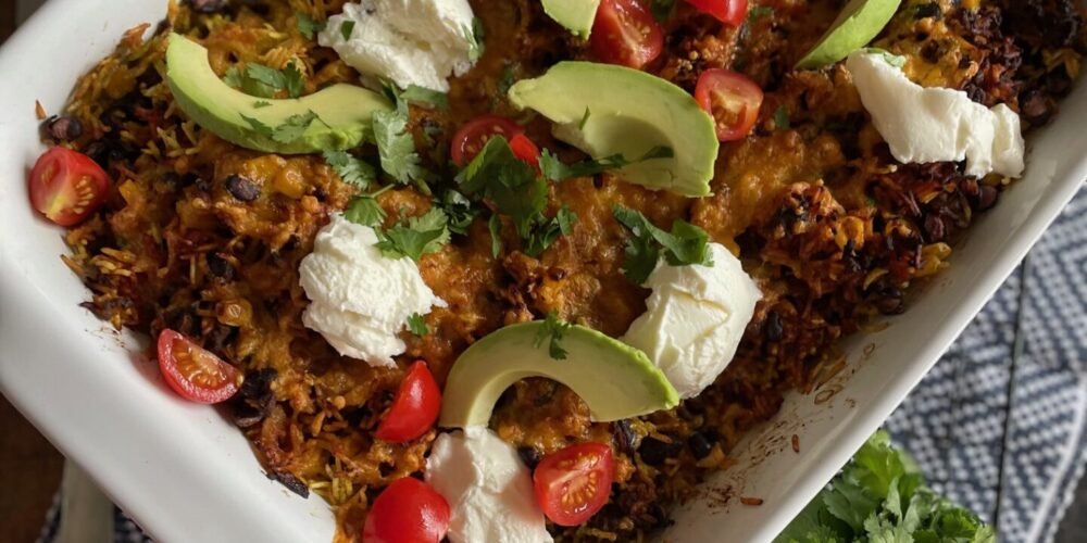 Mexicaanse gebakken rijst ovenschotel met gehakt, paprika en mais - Foodblog Foodinista