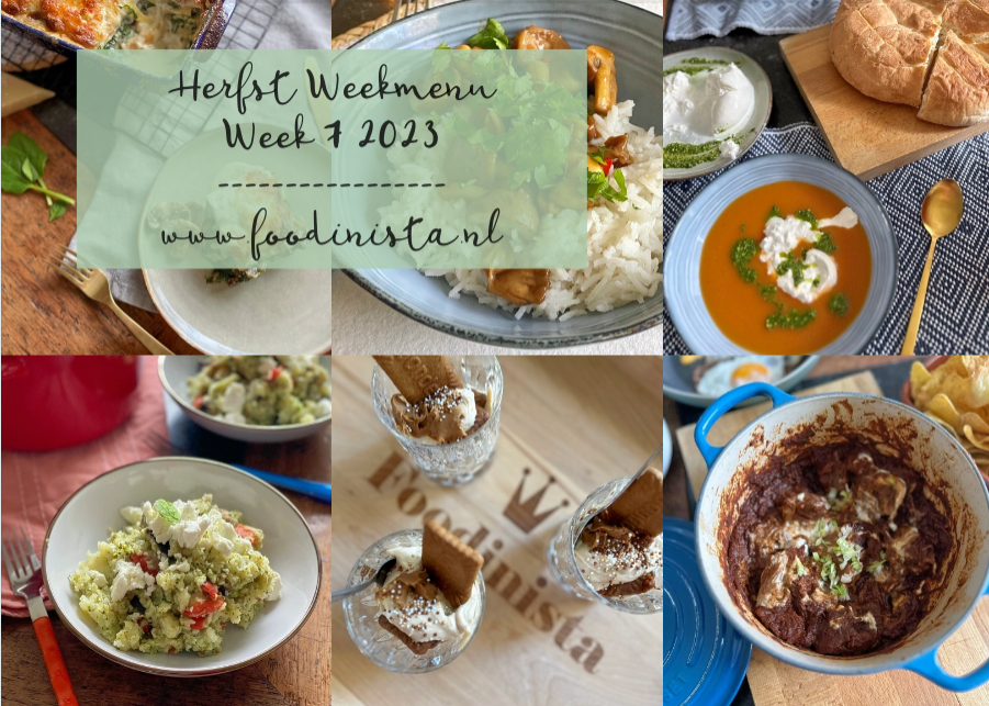 Wat eten we deze week? – Herfst Weekmenu Week 7 2023 Foodinista