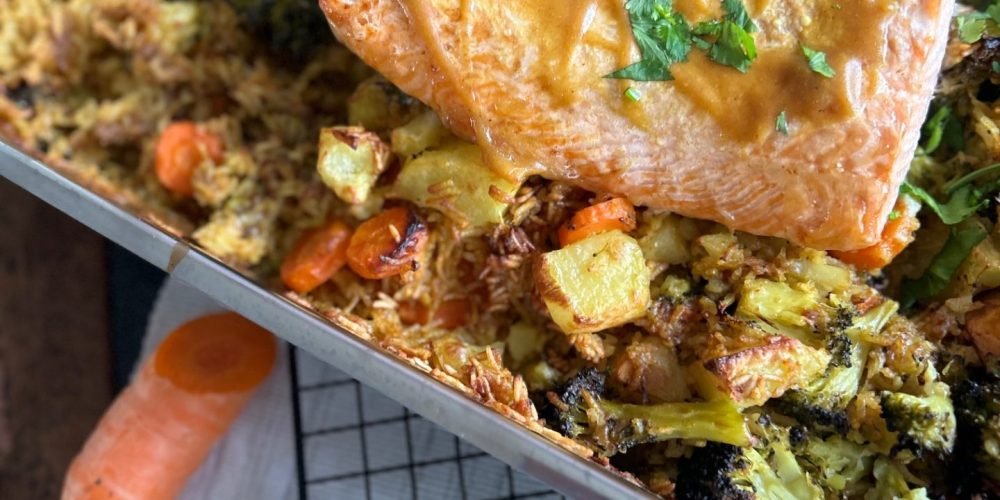 Golden Curry Japanse zalm uit de oven met rijst en groente - Foodblog Foodinista