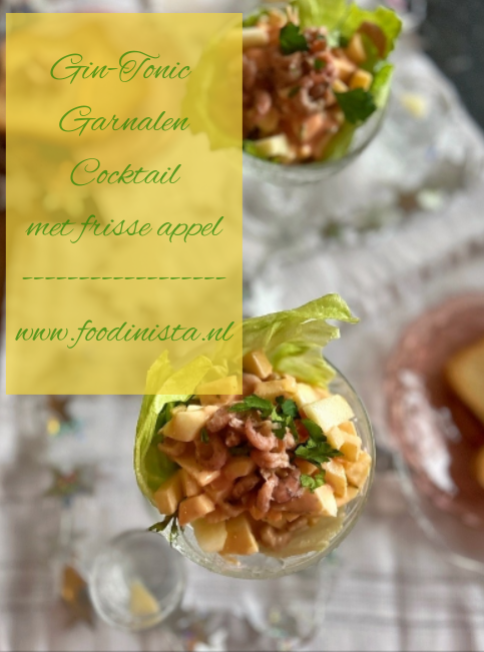 Gin-tonic garnalencocktail met frisse appel - Foodblog Foodinista