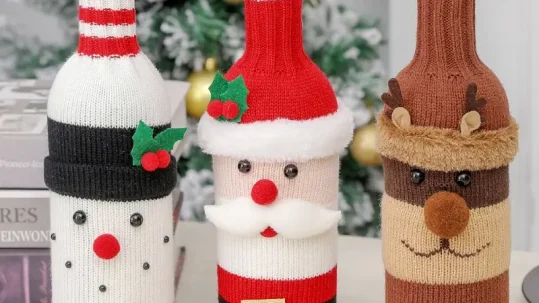 Wijnfles hoes kerststijl - Kerst cadeau tips Foodinista