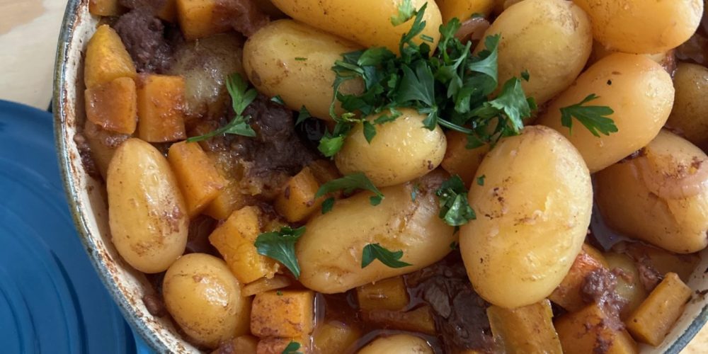 Herfst rundvlees stoofpotje met chorizo en pompoen in Port - Foodblog Foodinista