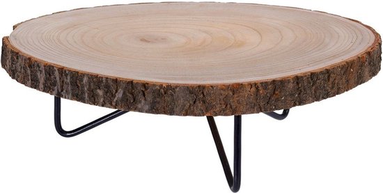 Houten robuste boomstam serveerplank op pootjes - Serveerplank tips van Foodinista