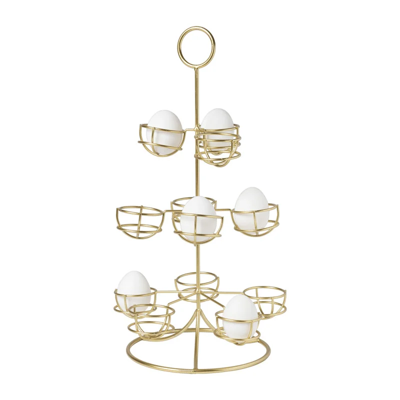gouden etagere voor eieren - Leuk op tafel bij het Paasontbijt - Tips van Foodinista